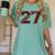 Senior 2027 Maroon Senior Class Of 27 Jersey Graduation Women's Comfort Colors T-Shirt Chalky Mint