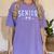 Blue Bow Coquette Floral Senior 2026 Graduation Class Women's Comfort Colors T-Shirt Violet