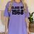 Class Of 1968 High School College Graduation Reunion Women's Comfort Colors T-Shirt Violet