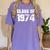 Class Of 1974 High School College Graduation Reunion Women's Comfort Colors T-Shirt Violet
