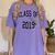 Class Of 2019-High School College University GRADUATION Women's Comfort Colors T-Shirt Violet