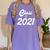 Class Of 2021 Graduation School Spirit Her Senior Class Women's Comfort Colors T-Shirt Violet