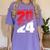 Class Of 2024 High School Senior Graduation Red Sports Style Women's Comfort Colors T-Shirt Violet