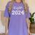 Class Of 2024 Shirt Senior 2024 Graduation Her Women Women's Comfort Colors T-Shirt Violet