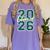 Class Of 2026 Graduation Varsity Green And On The Back Women's Comfort Colors T-Shirt Violet