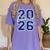 Class Of 2026 Graduation Varsity Navy Blue Letters Premium Tri-Blend Women's Comfort Colors T-Shirt Violet