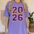 Class Of 2026 Graduation Varsity Purple And Yellow Letters Women's Comfort Colors T-Shirt Violet