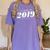Cute Class Of 2019 Distressed Senior Graduation 2019 Women's Comfort Colors T-Shirt Violet