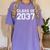 First Grade Class Of 2037 First Day School Graduation Kids Women's Comfort Colors T-Shirt Violet