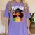 Future HBCU Grad Afro Girl College Graduation Kids Women's Comfort Colors T-Shirt Violet