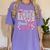 Girls Little Miss Kindergarten Grad 2025 Coquette Graduation Women's Comfort Colors T-Shirt Violet