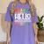 Hello Kindergarten First Day Back To School Graduation Women's Comfort Colors T-Shirt Violet