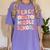 Peace Out Middle School Graduation Groovy Last Day Of School Women's Comfort Colors T-Shirt Violet