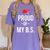 Proud Of My BS Graduation Bachelor's Degree T-Shirt Women's Comfort Colors T-Shirt Violet