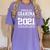 Proud Grandma Graduation Senior 21 Grad Class Of 2021 Women's Comfort Colors T-Shirt Violet