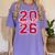 Senior 2026 Graduation Varsity Red Letters On The Back Women's Comfort Colors T-Shirt Violet