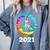 2021 Graduation Class Year Tie Dye Peace Sign Graduate Shirt Comfort Colors Sweatshirt Blue Jean