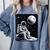 Aesthetic Spaceman Astronaut On The Moon Space Introvert Comfort Colors Sweatshirt Blue Jean