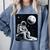 Aesthetic Spaceman Astronaut On The Moon Space Introvert Comfort Colors Sweatshirt Blue Jean