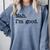 Antisocial Nah I'm Good Introvert Sarcastic Saying Comfort Colors Sweatshirt Blue Jean
