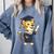 Cheetah Graduation Cute Kindergarten Elementary High School Comfort Colors Sweatshirt Blue Jean