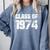 Class Of 1974 High School College Graduation Reunion Comfort Colors Sweatshirt Blue Jean