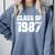 Class Of 1987 High School College Graduation Reunion Comfort Colors Sweatshirt Blue Jean