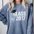 Class Of 2017 Senior Graduation Comfort Colors Sweatshirt Blue Jean