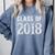 Class Of 2018 Senior Graduation Year Idea s T-Shirt Comfort Colors Sweatshirt Blue Jean
