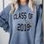 Class Of 2019-High School College University GRADUATION Comfort Colors Sweatshirt Blue Jean