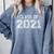 Class Of 2021 High School Graduation Year Distressed Shirt Comfort Colors Sweatshirt Blue Jean