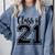 Class Of 2021 Senior 21 Cool Graduation Comfort Colors Sweatshirt Blue Jean