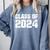 Class Of 2024 High School College Graduation Reunion T-Shirt Comfort Colors Sweatshirt Blue Jean
