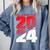 Class Of 2024 High School Senior Graduation Red Sports Style Comfort Colors Sweatshirt Blue Jean