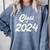 Class Of 2024 Shirt Graduation Her Women Senior Class Comfort Colors Sweatshirt Blue Jean