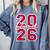 Class Of 2026 Graduation Red With Varsity Letters Comfort Colors Sweatshirt Blue Jean