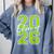 Class Of 2026 Graduation Varsity Lime Green Letters Comfort Colors Sweatshirt Blue Jean