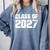 Class Of 2027 High School College Graduation Reunion T-Shirt Comfort Colors Sweatshirt Blue Jean
