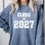 Class Of 2027 Shirt Senior Graduation 2027 Comfort Colors Sweatshirt Blue Jean
