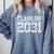 Class Of 2031 Graduation Kindergarten Back To School Comfort Colors Sweatshirt Blue Jean