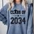Class Of 2034 Shirt Graduation Comfort Colors Sweatshirt Blue Jean