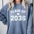 Class Of 2036 Grow With Me First Day Of School Graduation Comfort Colors Sweatshirt Blue Jean