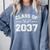 Class Of 2037 Grow With Me Graduation First Day Kindergarten Comfort Colors Sweatshirt Blue Jean