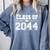 Class Of 2044 Grow With Me First Day Of School Graduation Comfort Colors Sweatshirt Blue Jean