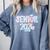 Coquette Senior-Class Of 2026 Preppy Graduation Graduate Comfort Colors Sweatshirt Blue Jean