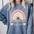 Cosmetology Instructor Cosmetologist Graduation Rainbow Comfort Colors Sweatshirt Blue Jean