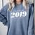 Cute Class Of 2019 Distressed Senior Graduation 2019 Comfort Colors Sweatshirt Blue Jean