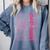 Cute Girls Women Class 2025 Graduation Senior Coquette Bow Comfort Colors Sweatshirt Blue Jean