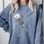 Dabbing Skeleton Nurse Halloween Graduation Comfort Colors Sweatshirt Blue Jean