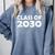 Distressed Graduation Class Of 2030 Comfort Colors Sweatshirt Blue Jean